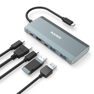 MAIWO 1 til 6 dockingstation 1xNVMe/SATA 1xHDMI 4K60Hz, 2xUSB-A 1xUSB-C 5Gbps 1xUSB-C PD100W Levere