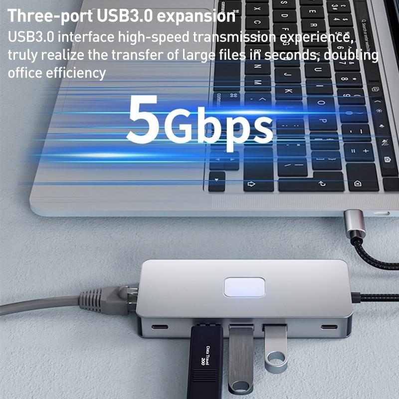 NÖRDIC 1 til 10 USB-C dockingstation 2xHDMI 4K60Hz 3xUSB3.0, 1xUSB-C, 1xRJ45 GigaLan, 1xPD100W, 1xSD & 1xMicroSD