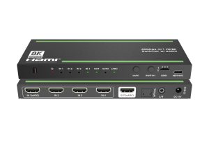 NÖRDIC 8K HDMI 2.1 eARC/ARC Switch og Extractor 4 til 1 Optisk SPDIF & Stereo CEC HDR Dolby Atmos, True HD, Digital Plus, DTS-HD Master