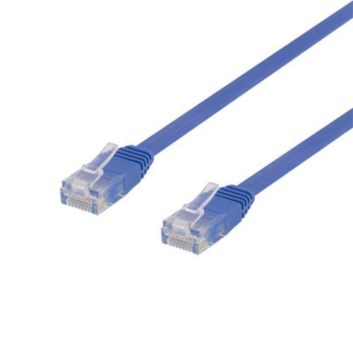 NÖRDIC Cat6 U/UTP fladt netværkskabel 1,5m 250MHz båndbredde og 10Gbps transmissionshastighed blå på udsalg