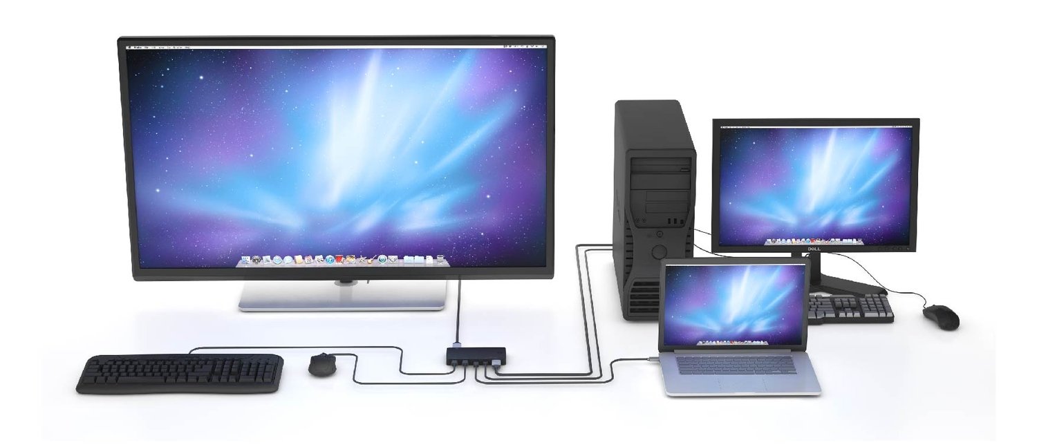 NÖRDIC KVM-switch 2 til 1 USB-C & HDMI 4K60Hz 2xUSB-A Online nu