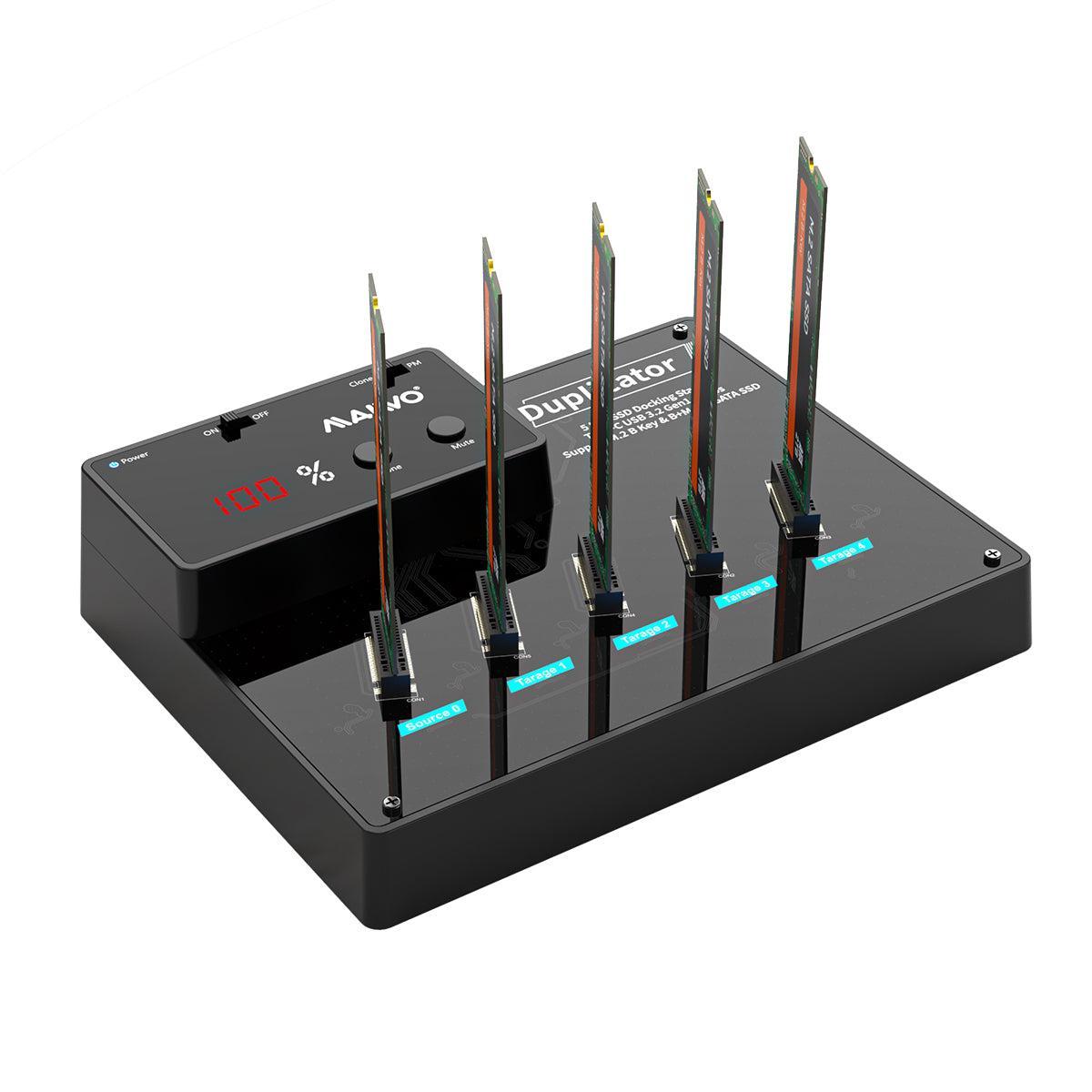 MAIWO SATA M.2 SSD Klon docking 1 til 4 B&M Key 5Gbps