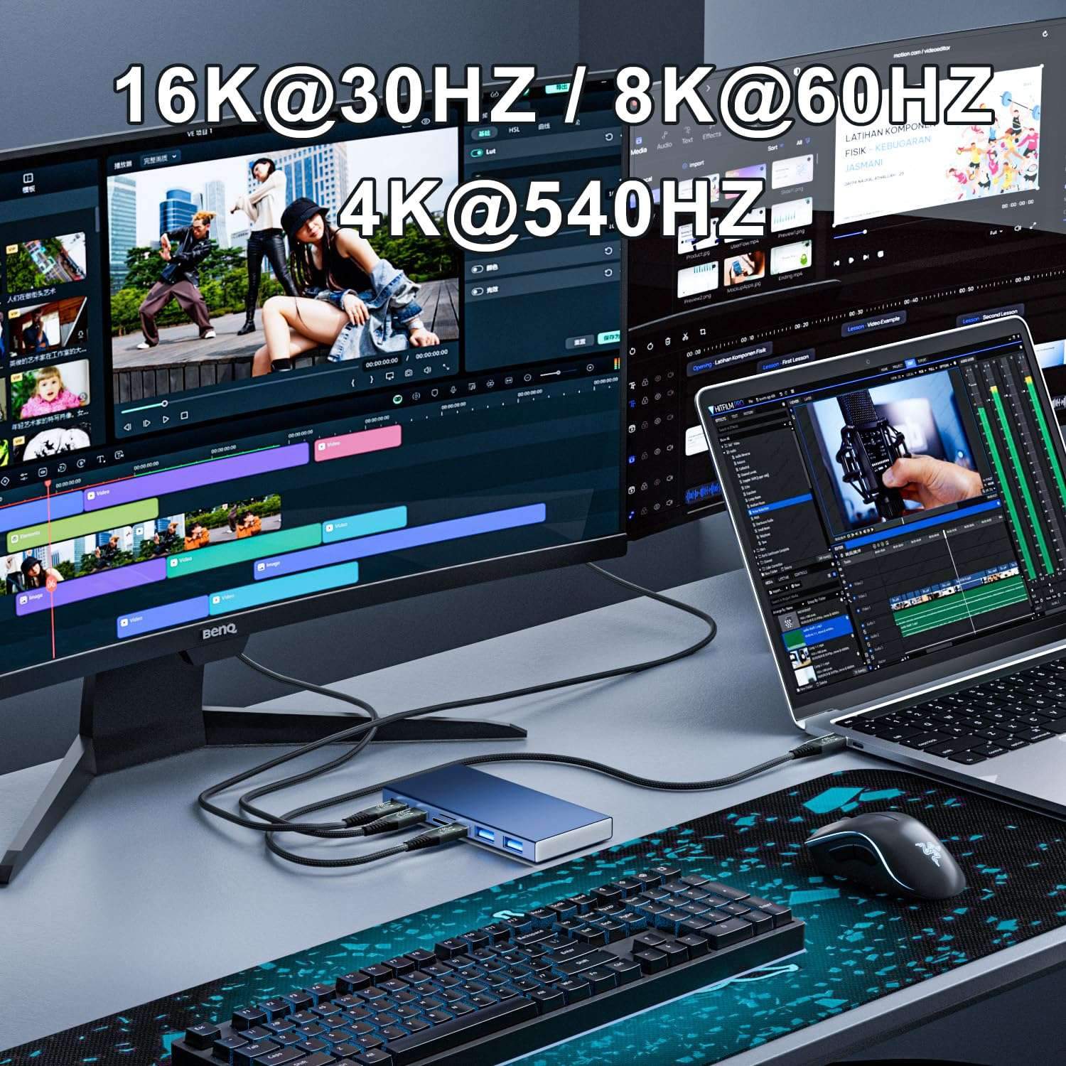 NÖRDIC 1m Thunderbolt 5 kabel 80Gbps dataoverførsel 240W opladning 120Gbps båndbredde 16K60Hz 8K60Hz 4K540Hz Online salg