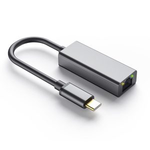 NÖRDIC USBC Giga Ethernet netværksadapter 10cm Space Grey aluminium Mode