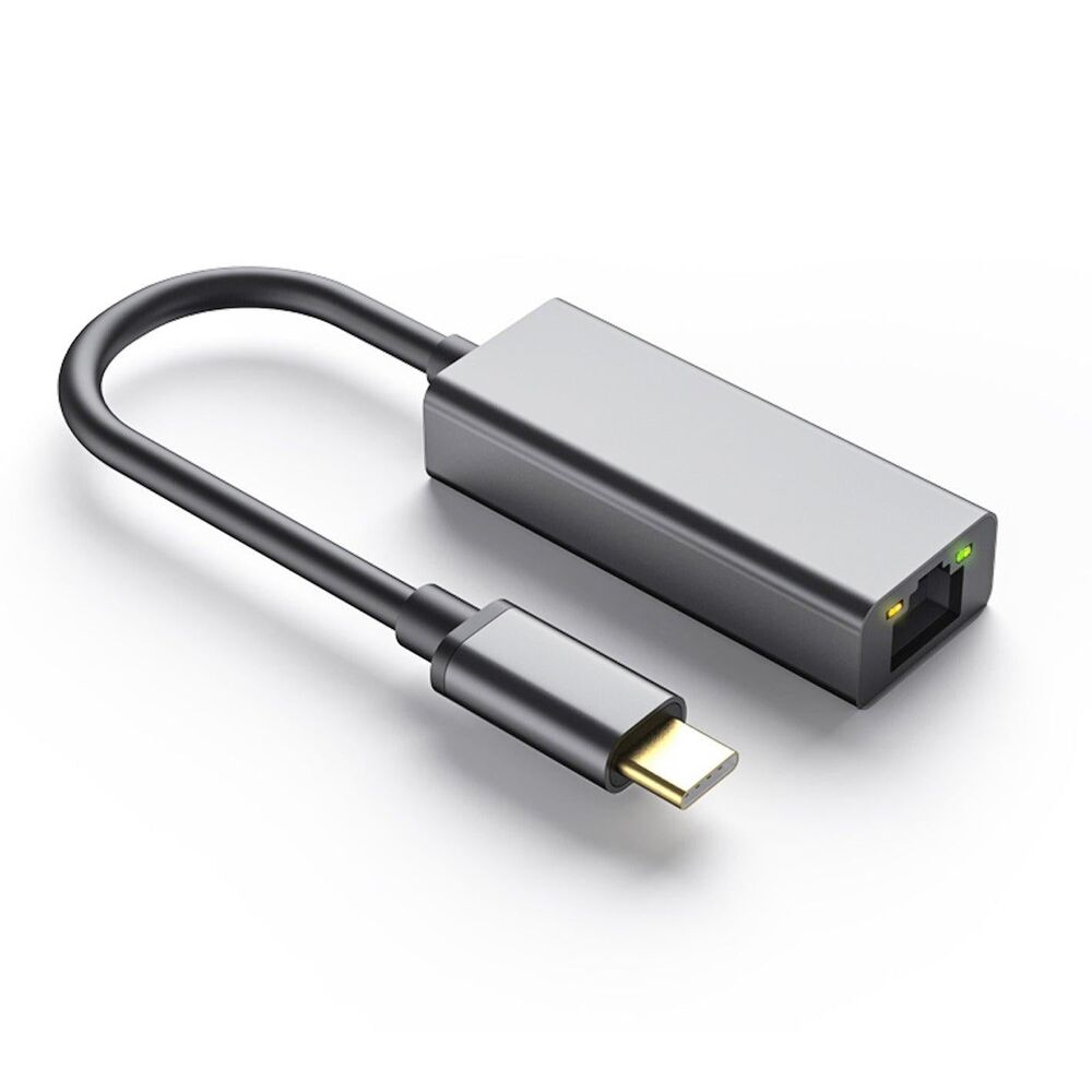 NÖRDIC USBC Giga Ethernet netværksadapter 10cm Space Grey aluminium Mode
