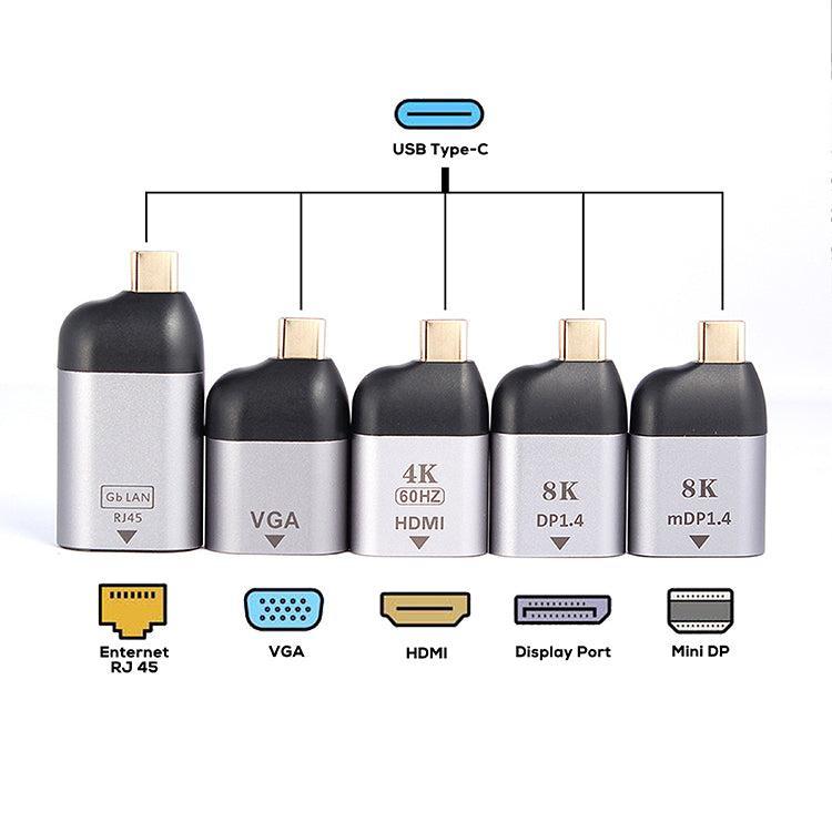 NÖRDIC USBC til HDMI2.0 adapter 4K 60Hz støtte HDCP1.4 og 2,2 plads grå aluminium