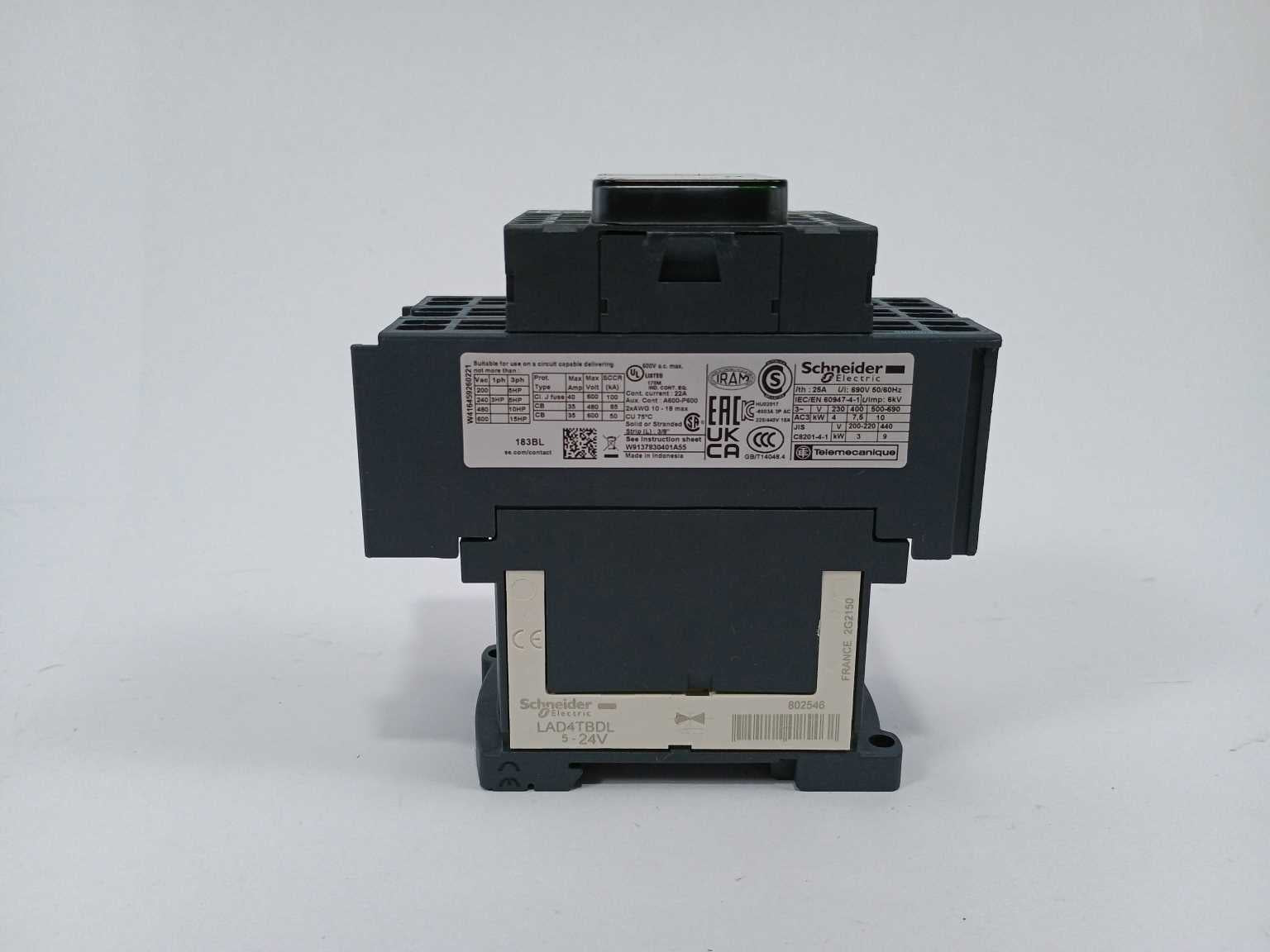 Schneider Electric LC1D183BL Contactor 24VDC Online salg