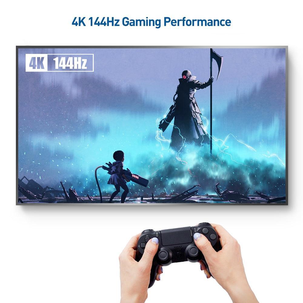 NORDIC CERTIFICEREDE KABLER 1m nylon flettet Displayportkabel 1,4 UHD 8K60Hz 4K144Hz HBR3 32,4Gbps 10-bit HDR