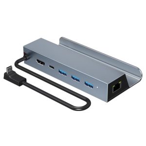 NÖRDIC USB-C 1 til 6 dockingstation til Steam Deck, HDMI 2.0 4k60Hz, RJ45, USB-A 3.0 5 Gbps, 100W USB-C PD Hot på udsalg