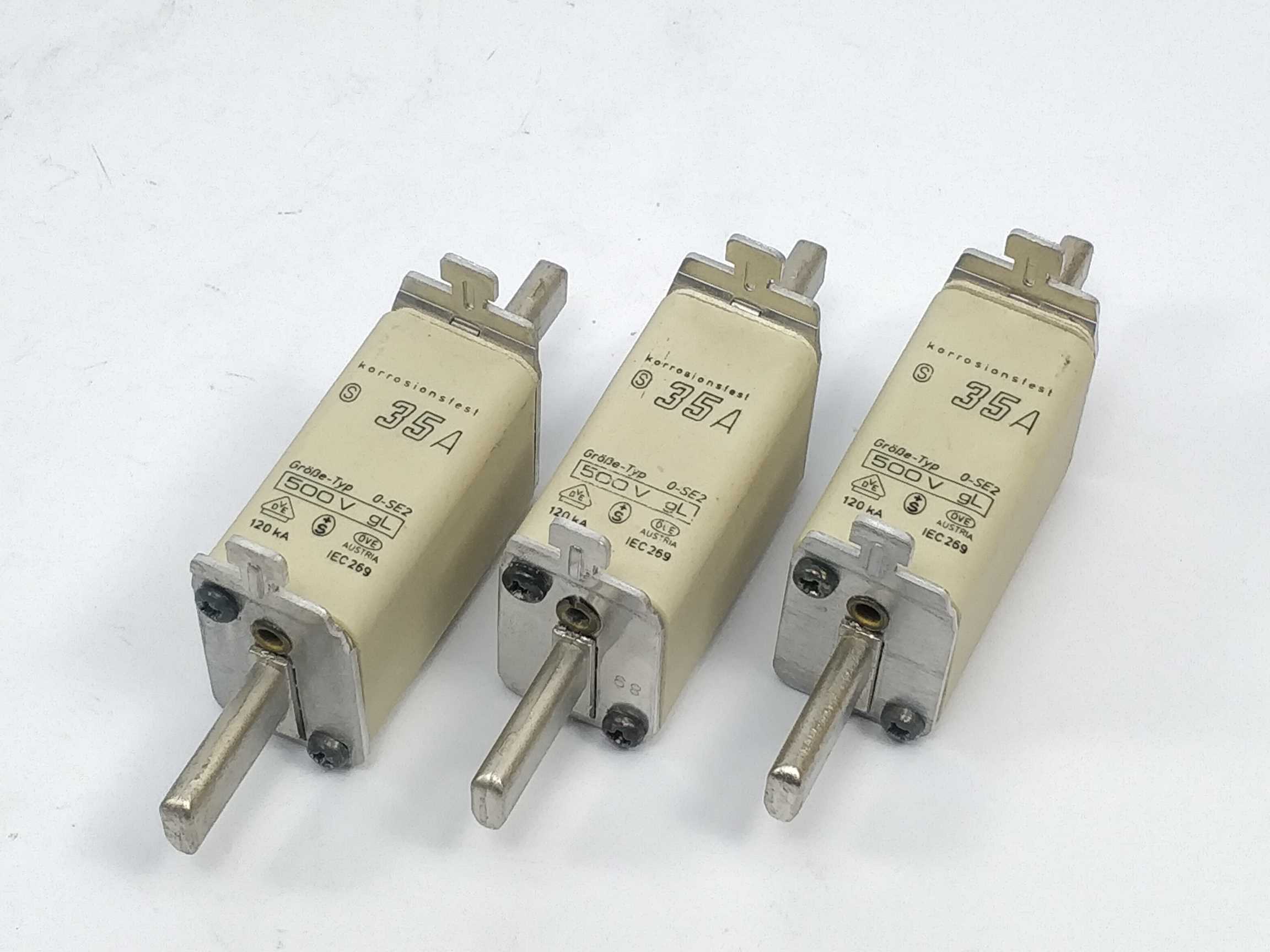 Korrosionsfest 0-SE2 Fuse 35A 500V gL 120kA 3 Pcs. Online Hot Salg