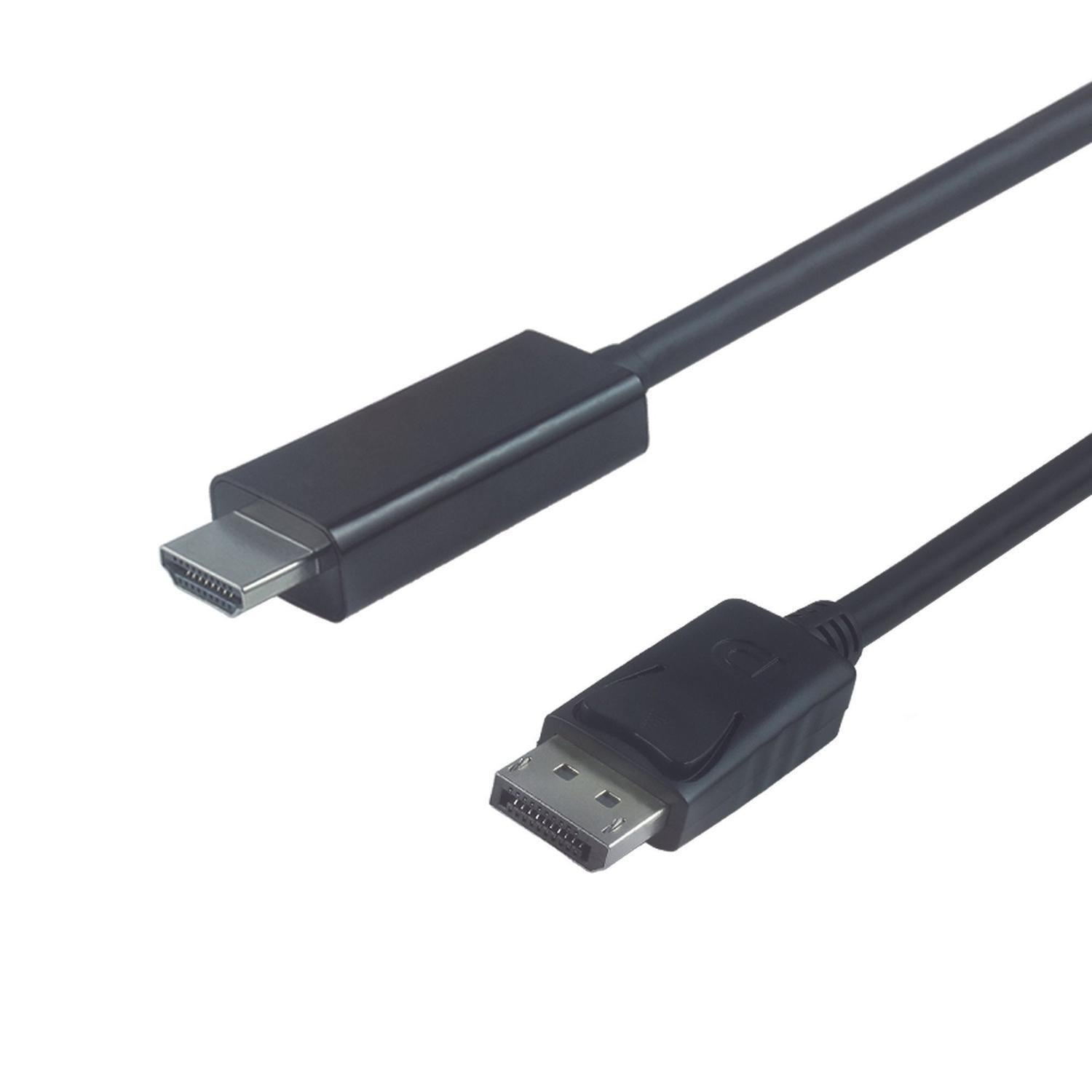 NÖRDIC Displayport 1.2 til HDMI-kabel UHD 4K i 30Hz 10.8Gbps til HDTV dobbeltskærmet 3m Rent kobber 99,99% Hot på udsalg