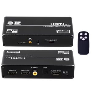 NÖRDIC HDMI 2.1 Extractor 8K 60Hz 4K 120Hz, 7.1 HDMI-lyd, S/PDIF, Koaksial, AUX Online salg
