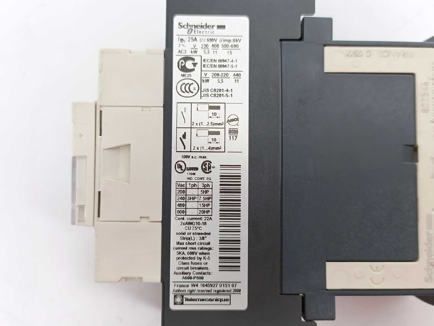 Schneider Electric LC1D253BD Contactor with LAD4TBDL Online Hot Salg