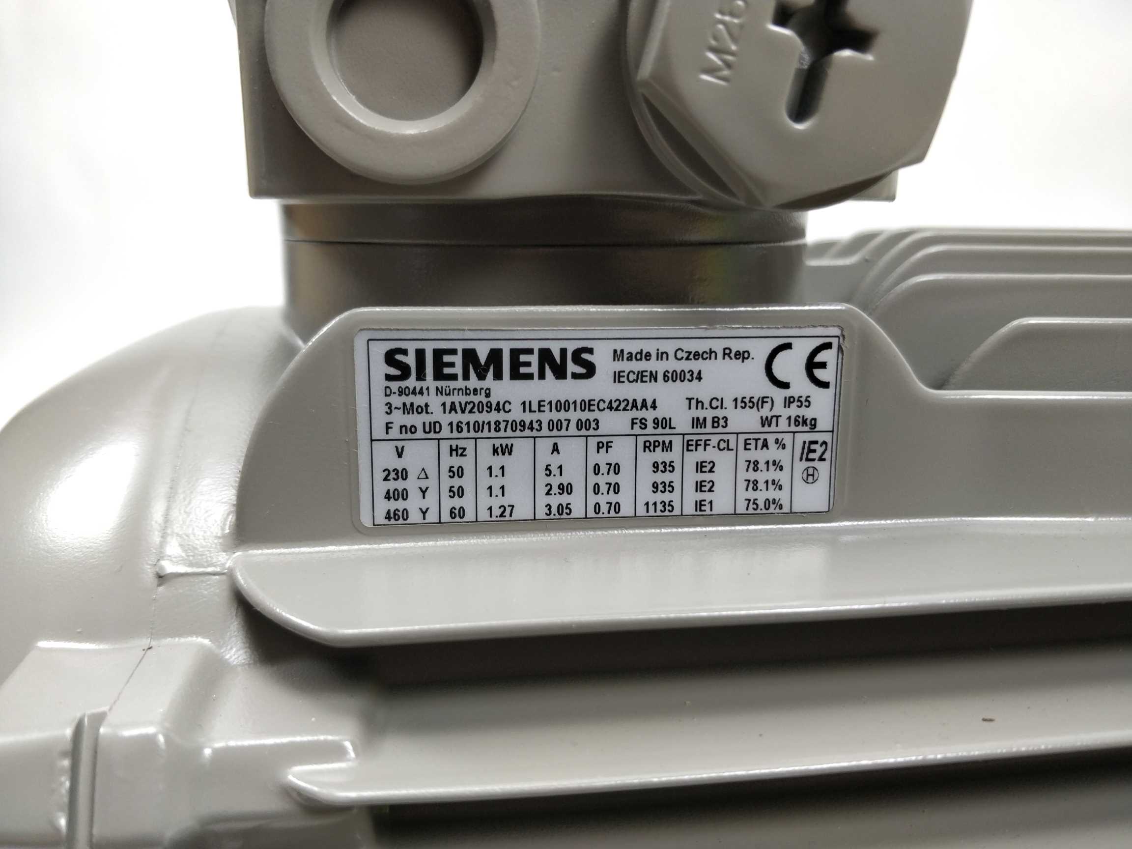 Siemens 1LE10010EC422AA4 Electric motor 3. mot. 1AV2094C