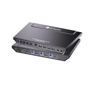 AV Access 4K USB-C & HDMI KVM Switch 4 pc'er 1 skærm, 60W opladning til bærbar computer
