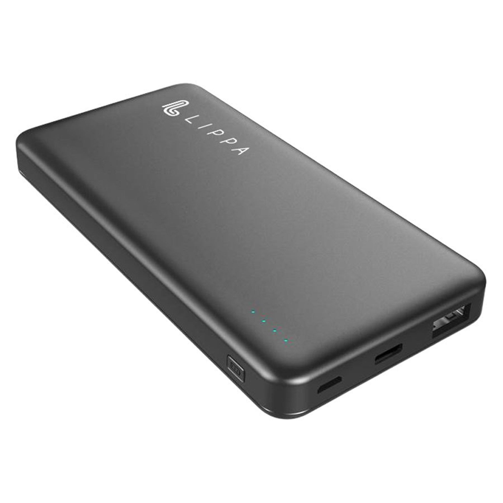 10.000 mAh powerbank 18W USB-C PD og QC USB-A output, Sort