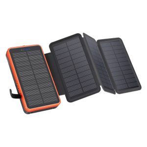 10.000 mAh Solcelle Powerbank, 2 x USB-A Output