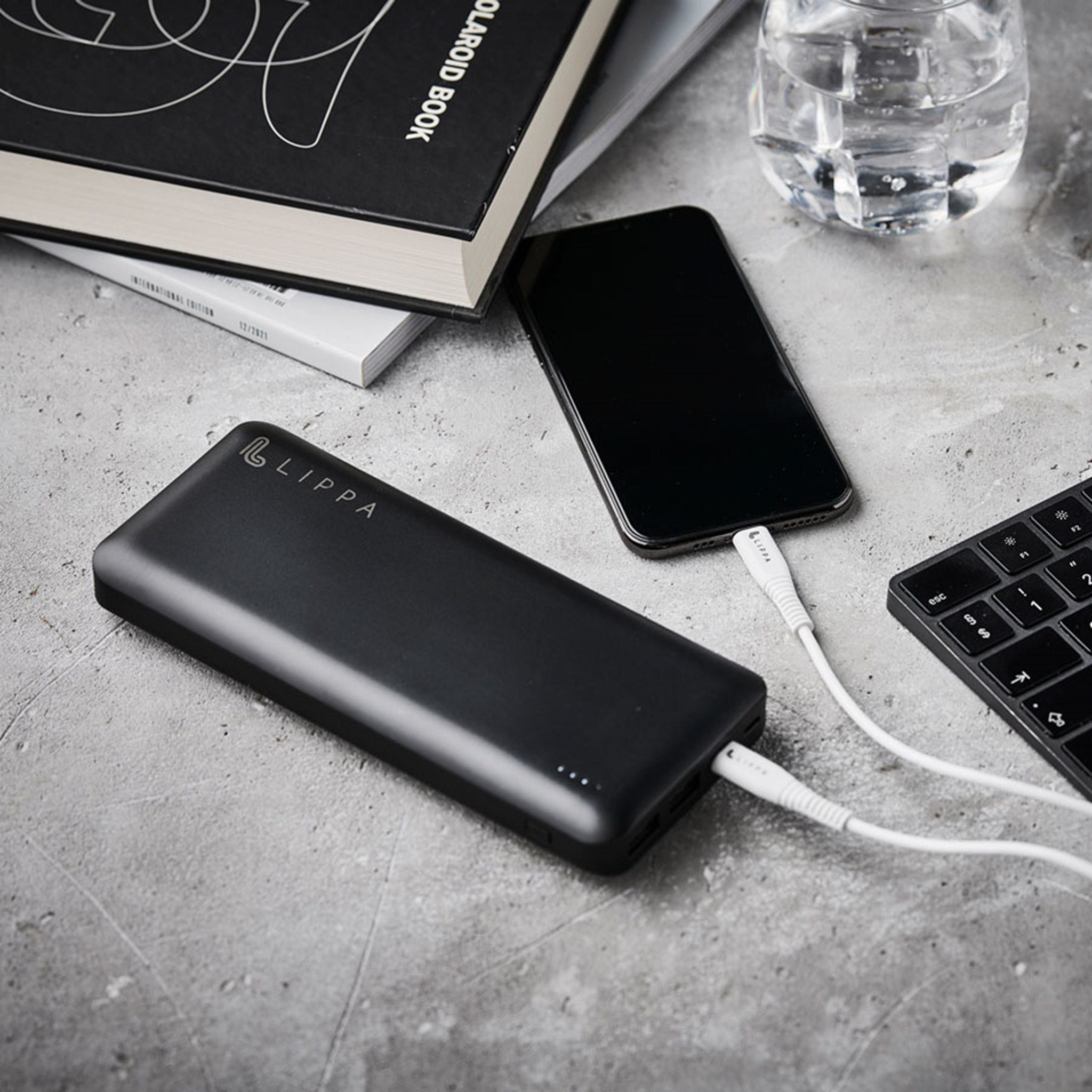 26.800 mAh powerbank 65W USB-C PD og QC USB-A output, Sort