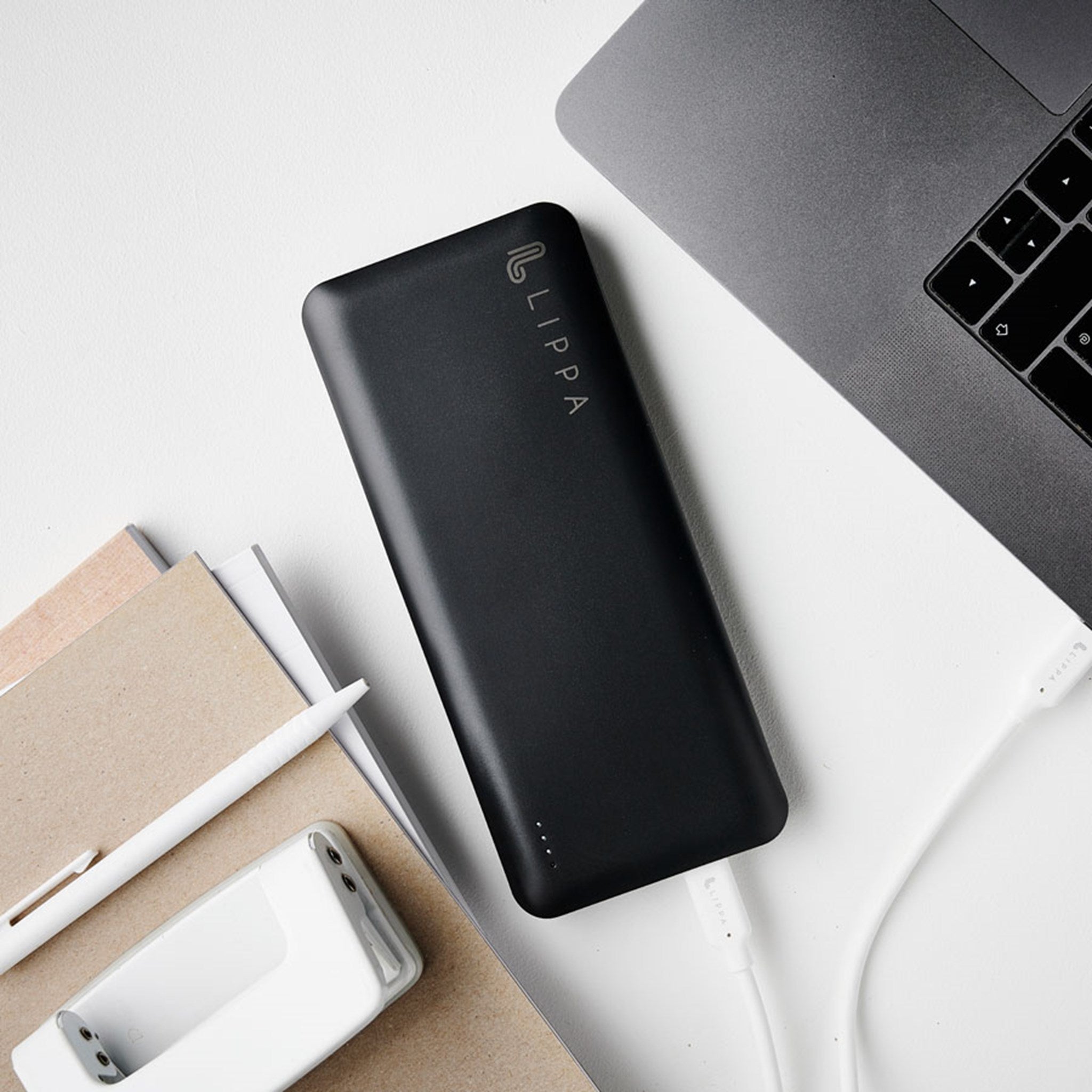 26.800 mAh powerbank 65W USB-C PD og QC USB-A output, Sort
