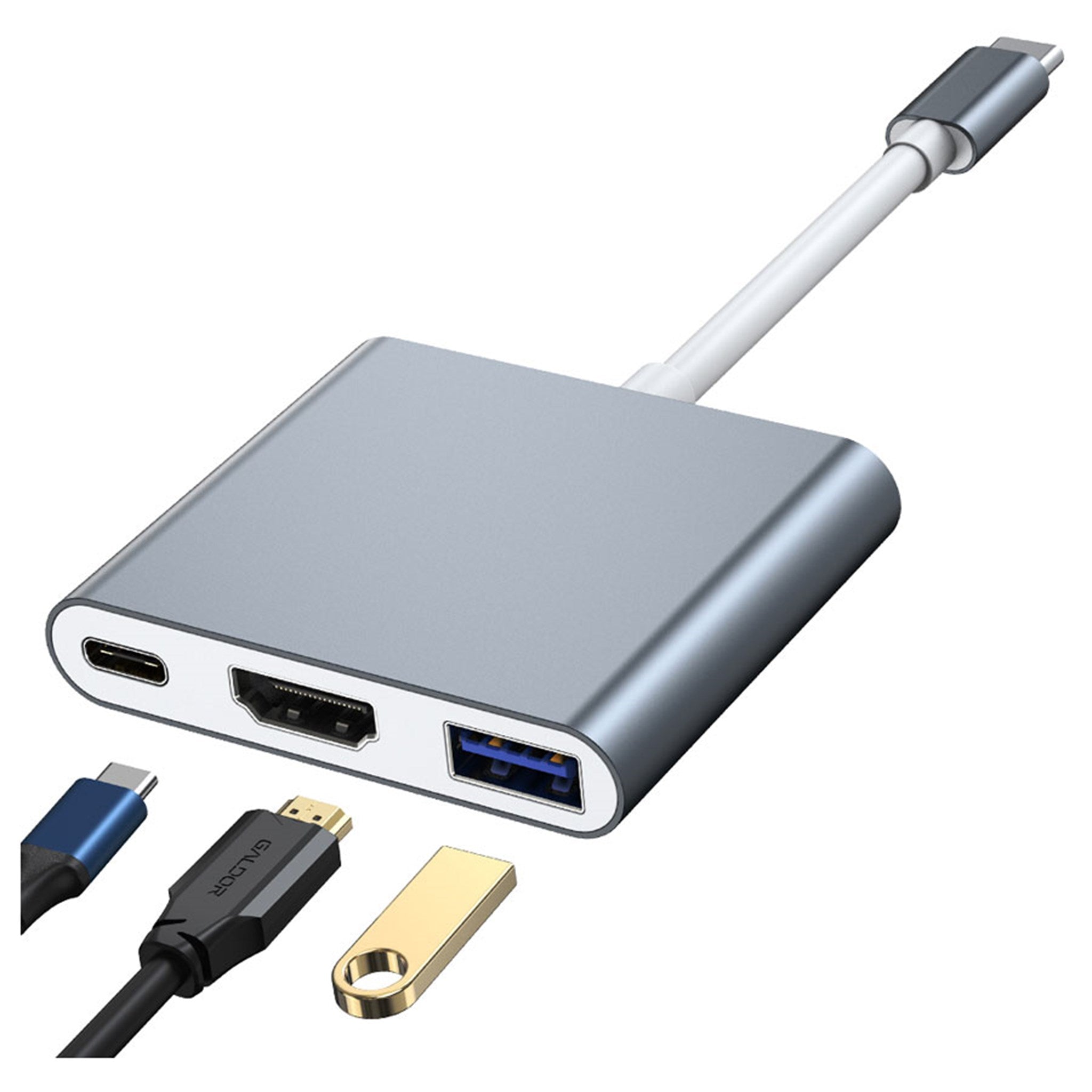 3-in-1 60W USB-C PD 4K HDMI Hub