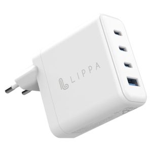 100W 3 x USB-C PD & USB-A QC GaN oplader, Hvid