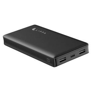 20.000 mAh powerbank 18W USB-C PD og 2 x QC USB-A output, Sort