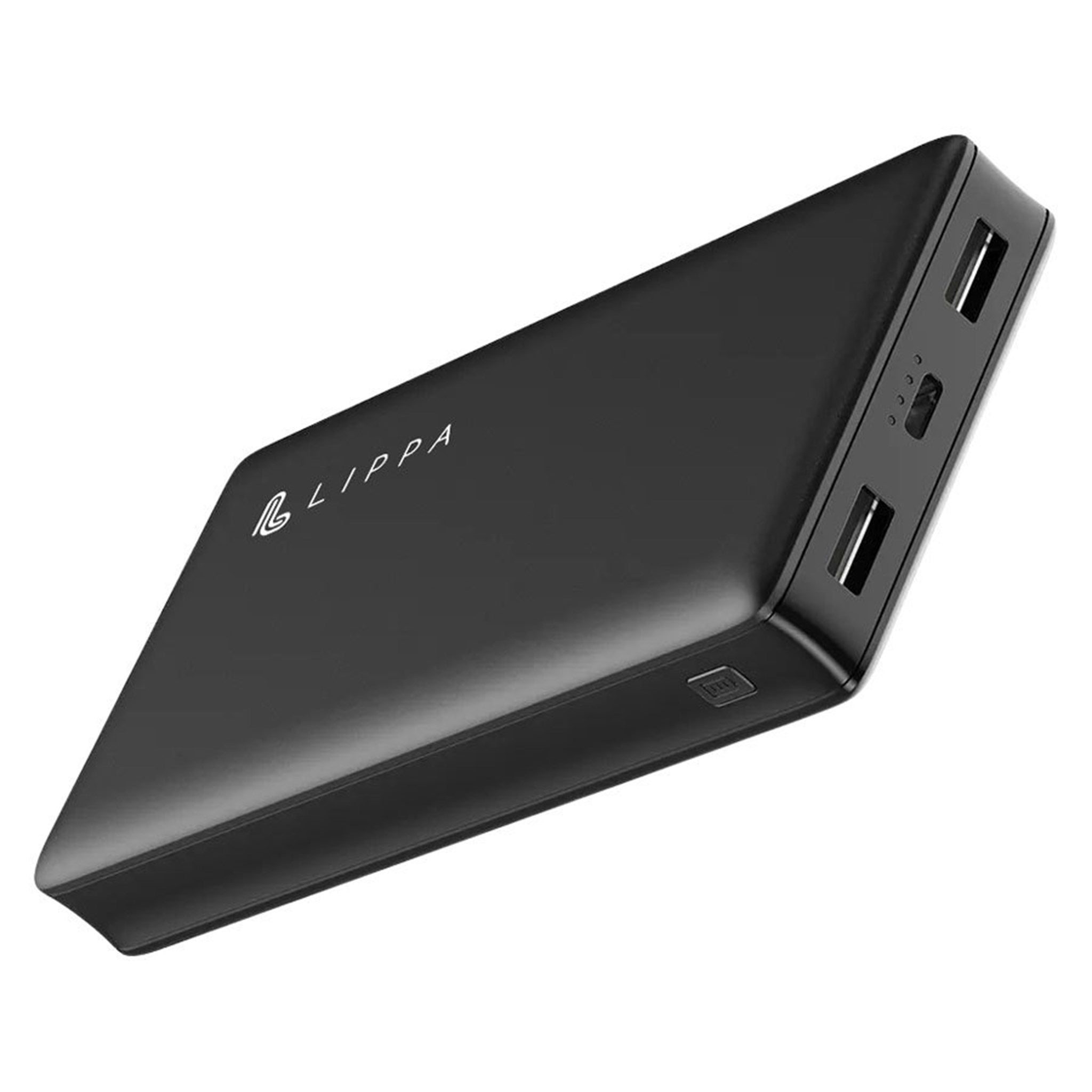 20.000 mAh powerbank 18W USB-C PD og 2 x QC USB-A output, Sort