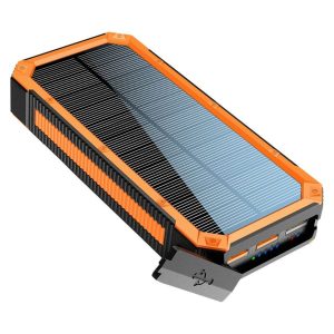 20.000 mAh solcelle powerbank 1 x USB-C PD og 3 x USB-A output