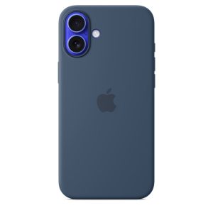 Silikone-etui med MagSafe til iPhone 16 Plus – denimblå
