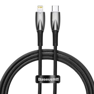 Baseus Glimmer Series Hurtigopladningskabel USB-C - Lightning 480Mb/s PD 20W 1m - Sort