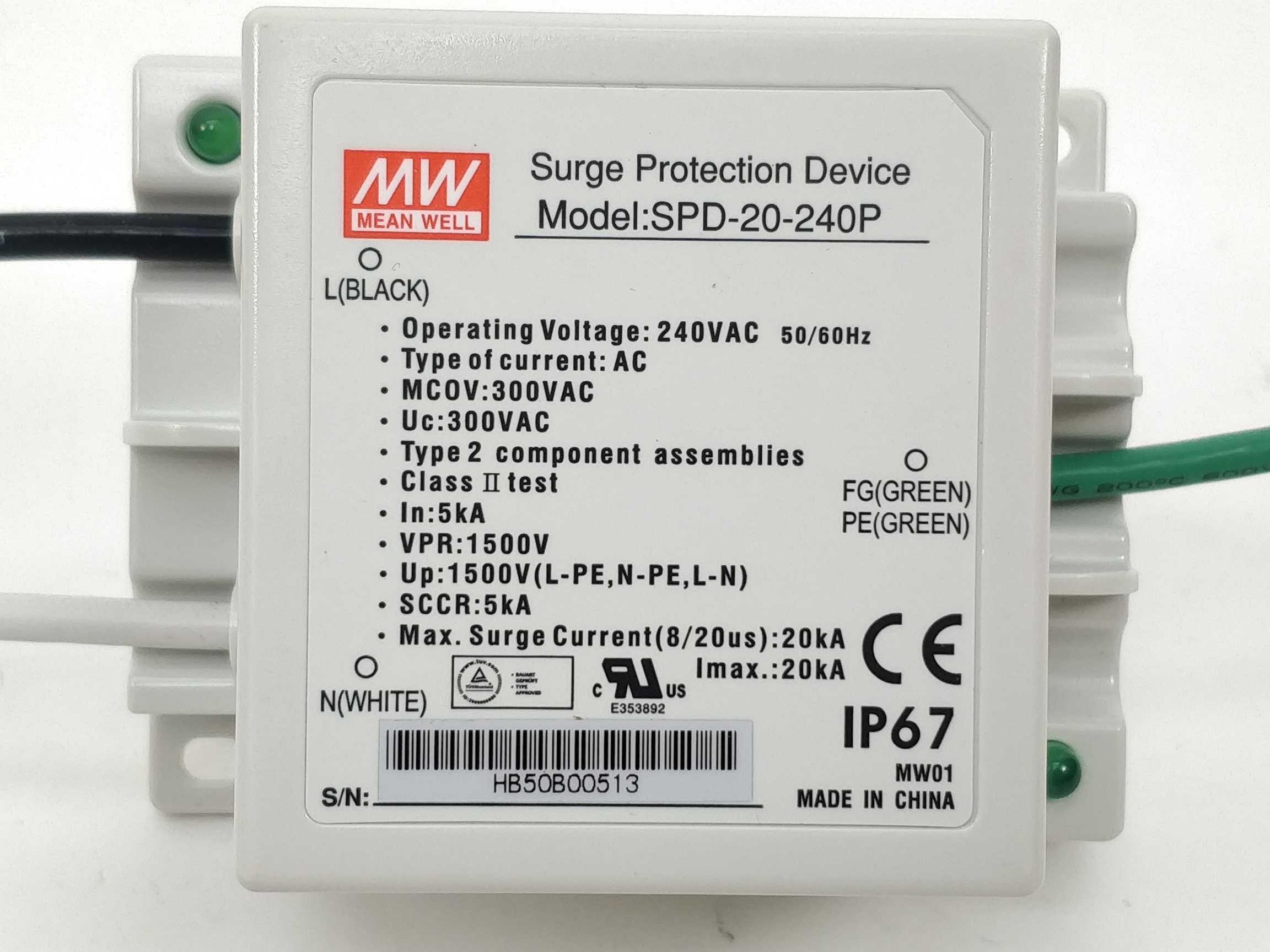 mean-well-spd-20-240p-surge-protection-device-240vac-50-60hz_2.jpg Mean Well SPD-20-240P Surge Protection Device 240VAC, 50/60Hz