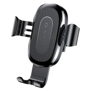 Baseus Wireless Charger Gravity Car Mount Phone Bracket Air Vent Holder + Qi Charger black (WXYL-01)