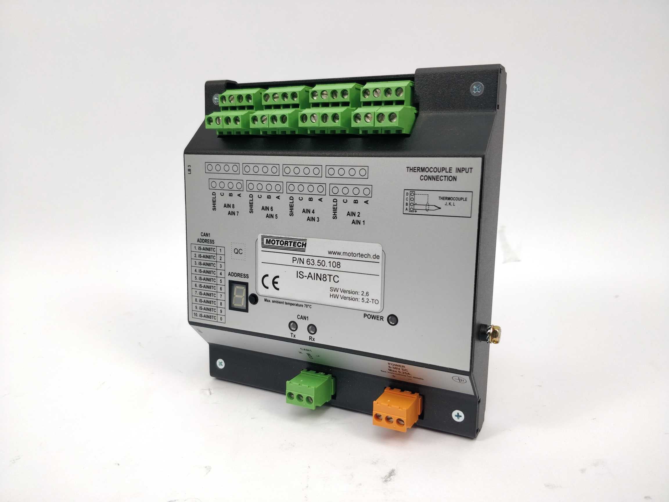 Motortech 63.50.108 IS-AIN8TC thermocouple input connection