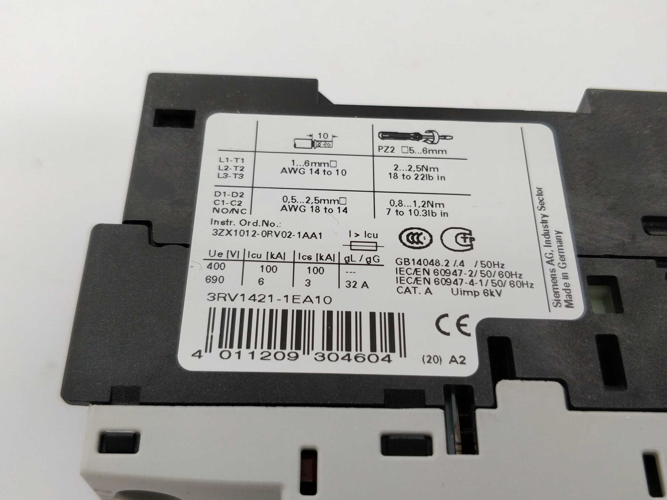 Siemens 3RV1421-1EA10 2.8-4A Circuit breaker E06