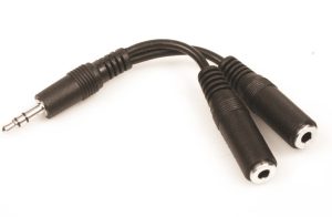 Sandberg MiniJack Splitter 1-2, Sort