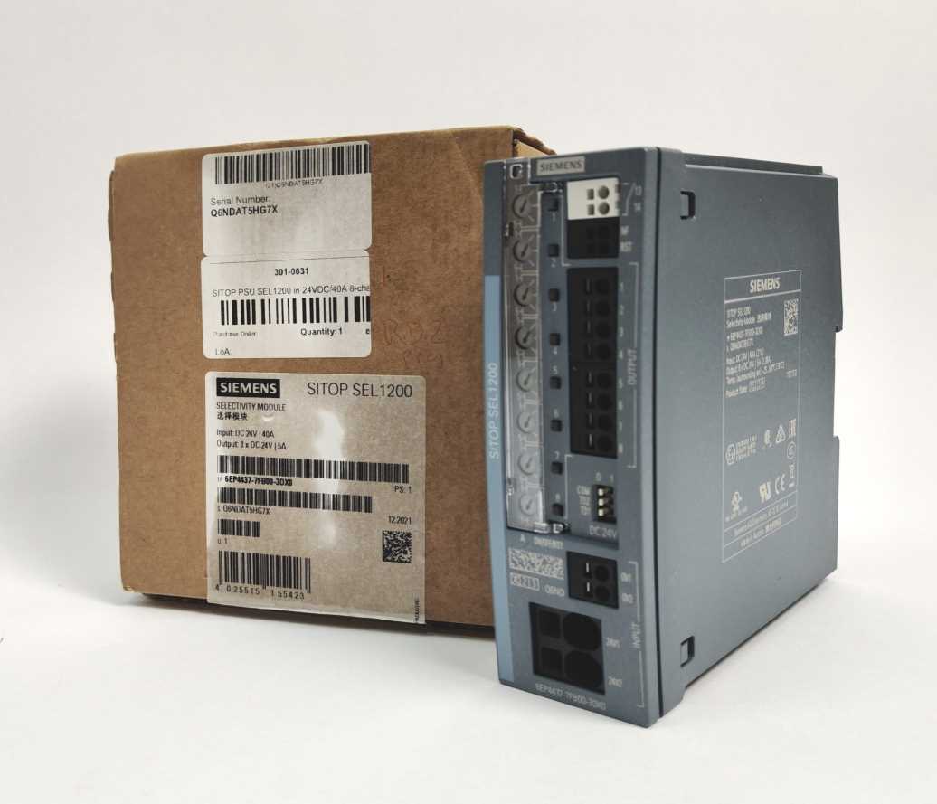 Siemens 6EP4437-7FB00-3DX0 SITOP SEL1200 5 A Selectivity Module