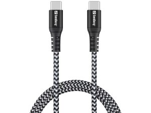 Sandberg USB-C til USB-C Kabel Survivor, Sort/Hvid (1m) på udsalg