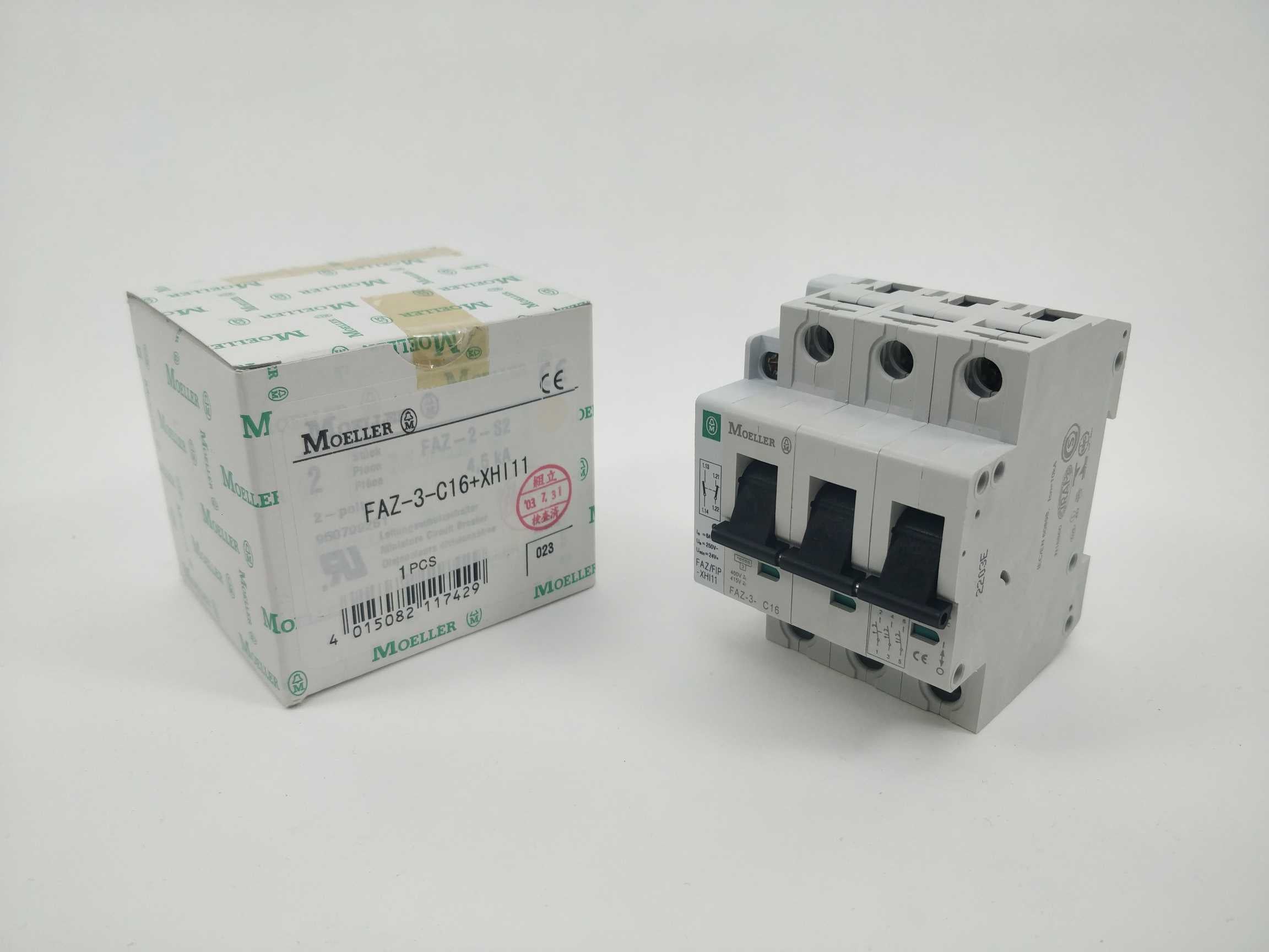 MOELLER FAZ-3-C16 with FAZ/FIP-XHI11 Circuit Breaker Udsalg