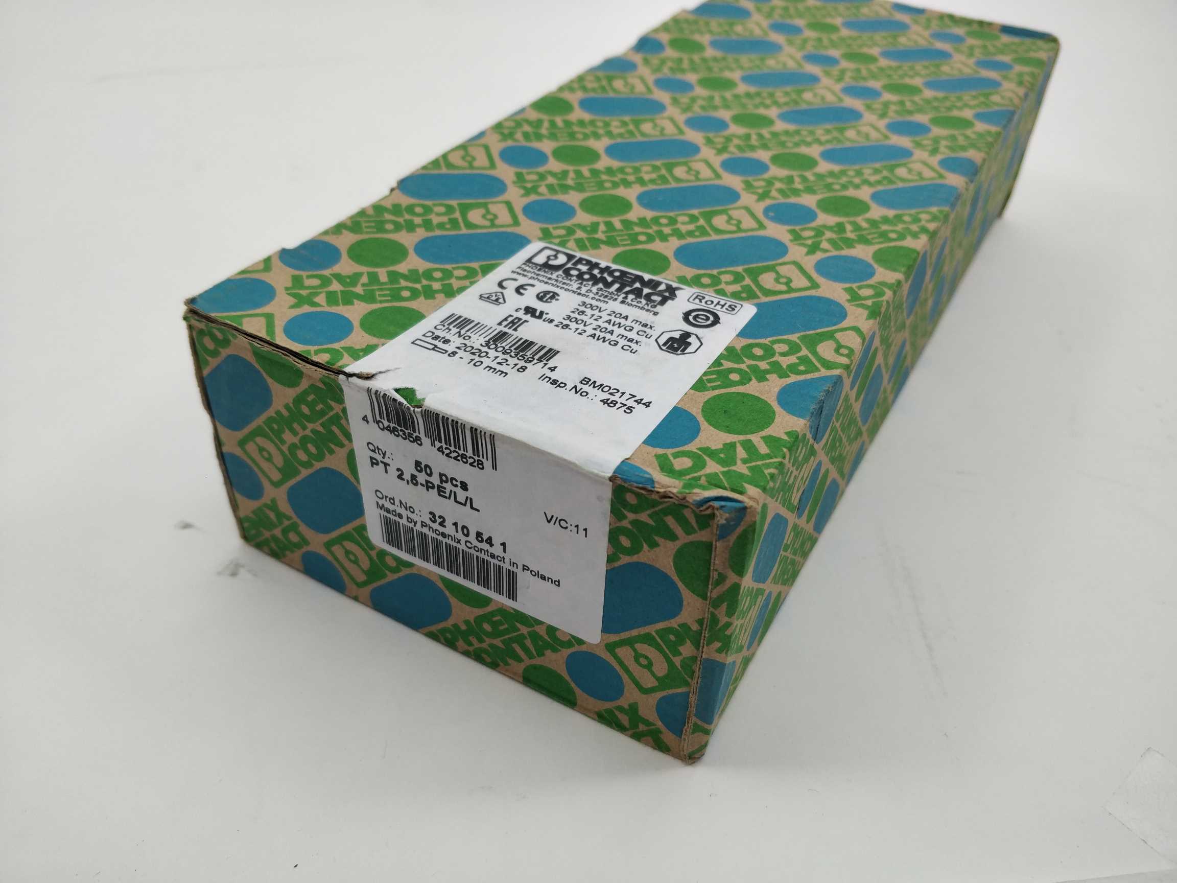 Phoenix Contact PT2,5-PE/L/L Ground terminal 50 Pcs. på udsalg