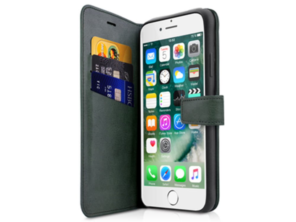 ITSKINS BOOK Flipcover til iPhone 6/6s/7/8/SE2/SE3 - Mørkegrøn