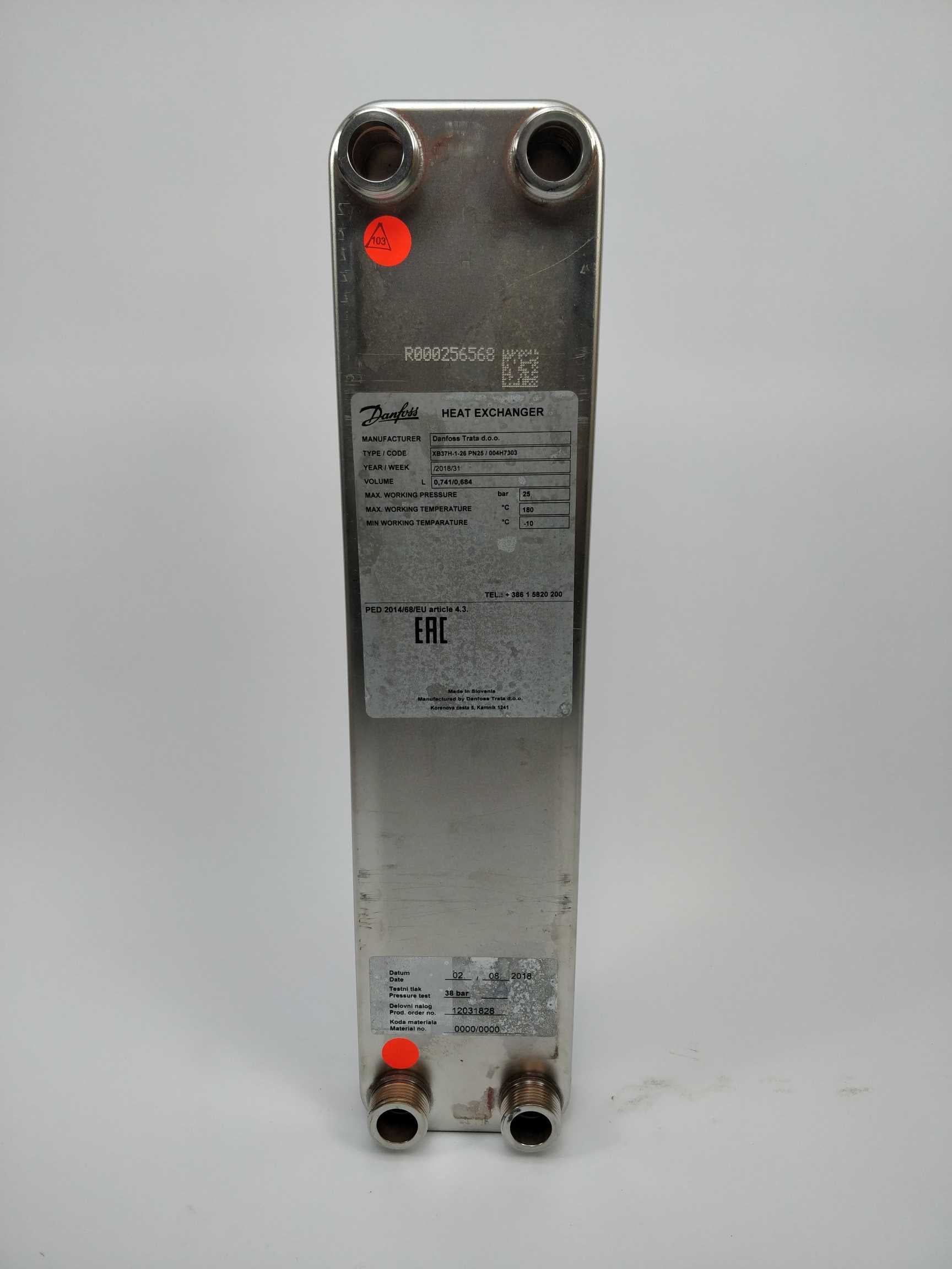 Danfoss 004H7303 XB37H-1-26 PN25 Heat exchanger Levere