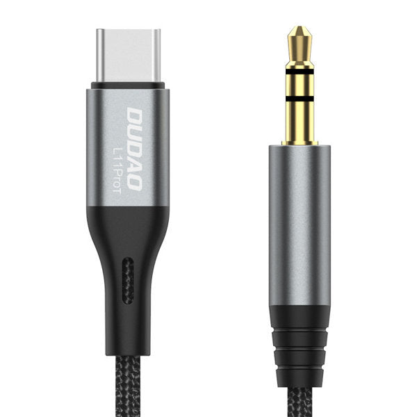 dudao-l11prot-3-5mm-jack-til-usb-c-kabel-1m_0.jpg Dudao L11PROT 3.5mm Jack til USB-C Kabel 1m