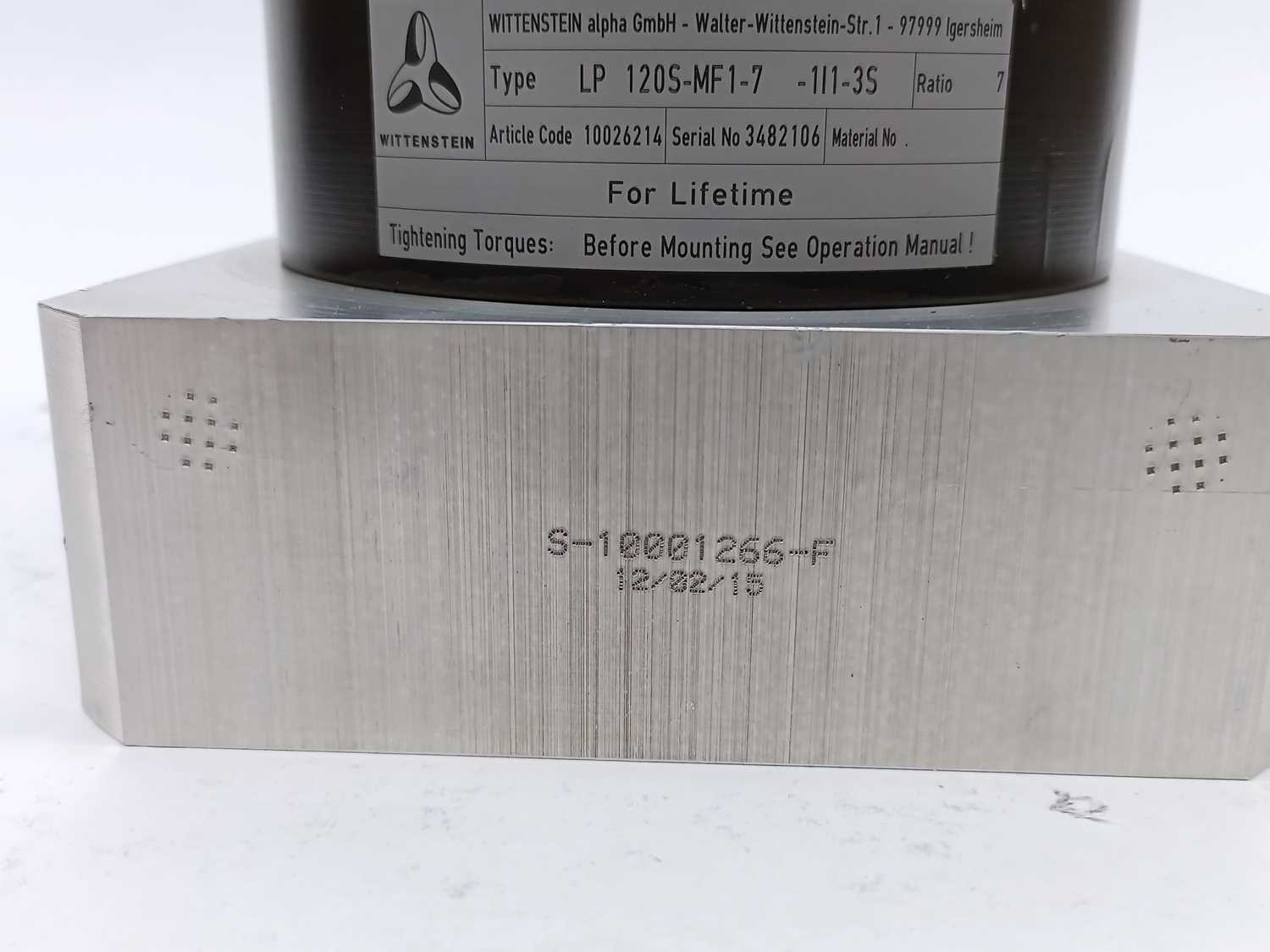 Wittenstein LP 120S-MF1-7-1I1-3S Servo Gearbox. Ratio = 7 Online salg