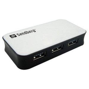 Sandberg USB 3.0 Hub 4 porte (3+1 porte), Hvid/Sort Mode