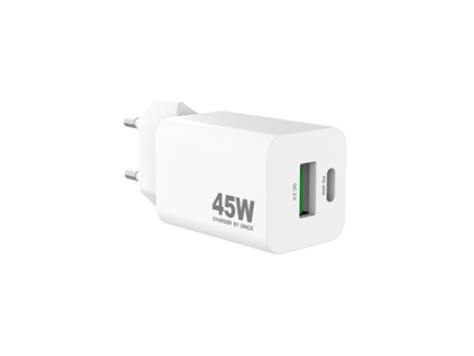 Sinox PRO 230V USB-A+USB-C PD oplader 45W Hvid Udsalg