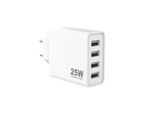 Sinox 230V 4xUSB-A oplader 25W Hvid