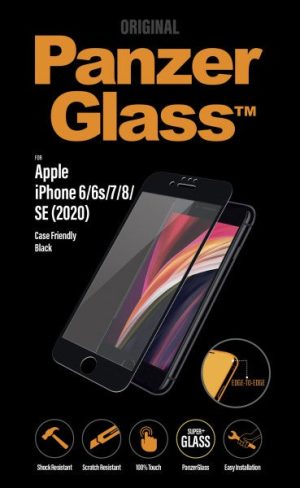 PanzerGlass™ iPhone 6/6s/7/8/SE (2020), Sort Ramme