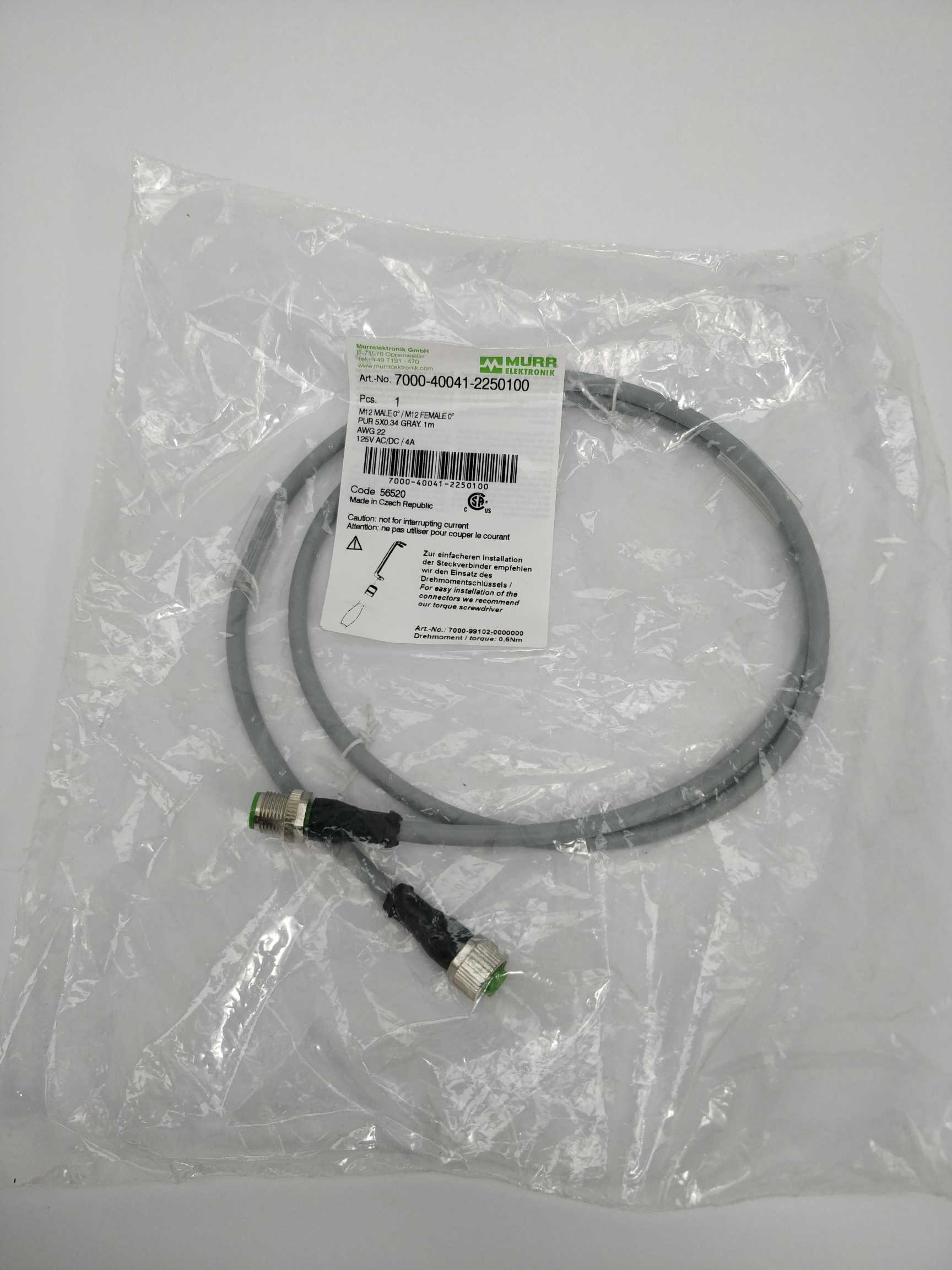 MURR Elektronik 7000-40041-2250100 M12 male 0° / M12 female 0° A-coded Levere