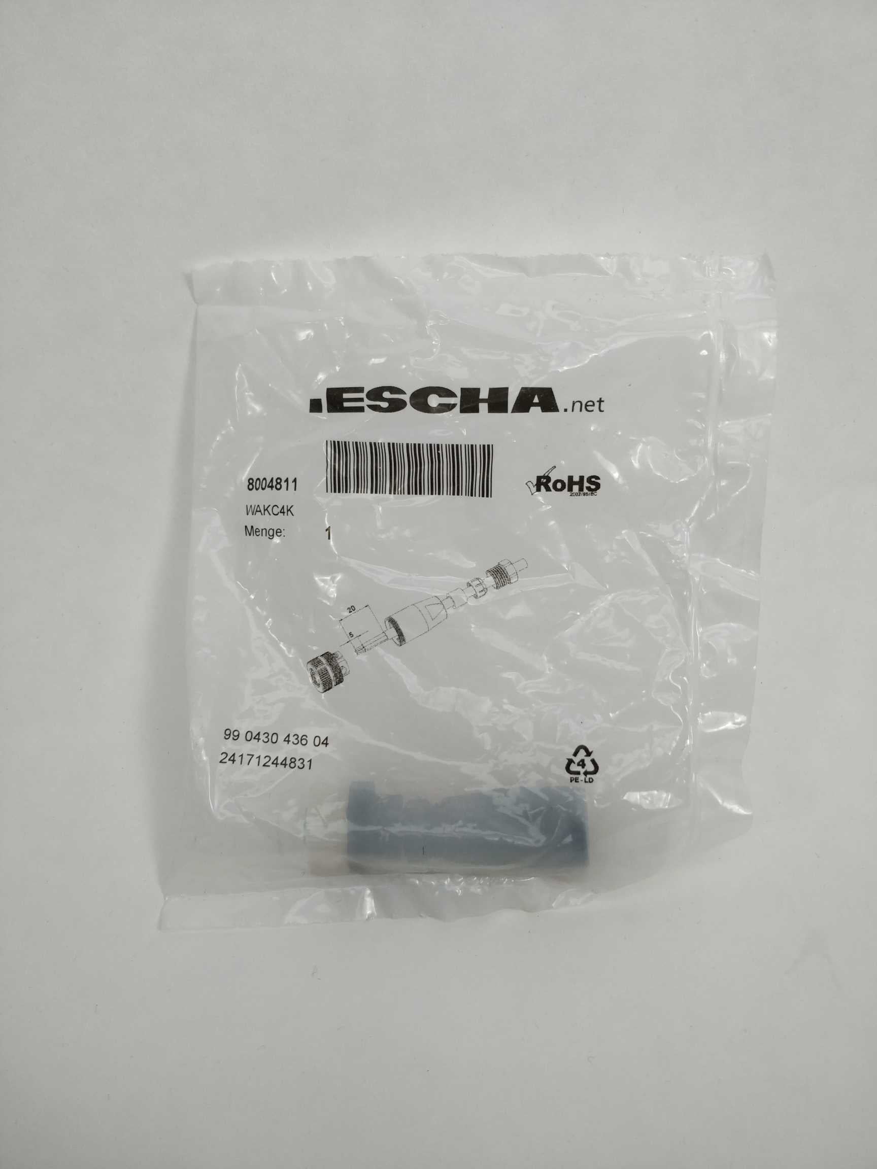 escha-8004811-wakc4k-4-pin-female-m12-sold-in-batch-of-5_1.jpg ESCHA 8004811 WAKC4K 4 pin Female M12 Sold in batch of 5 Online salg