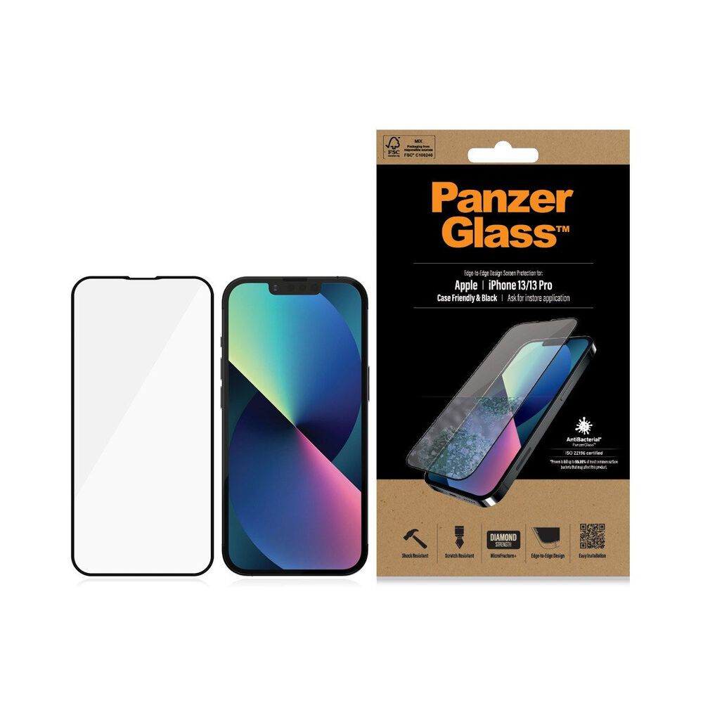 PanzerGlass™ iPhone 13/13 Pro, Sort